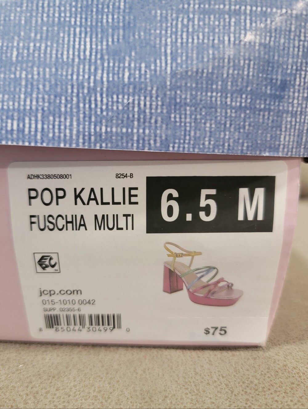 Pop Kallie Fuchsia Multi Strappy Block Heel Sandals Size 6.5